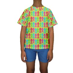 Colorful Robots Kids  Short Sleeve Swimwear by snowwhitegirl