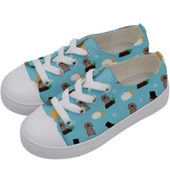 Groundhog Day Pattern Kids  Low Top Canvas Sneakers by Valentinaart