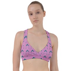 Pink Flower Teal Hat Sweetheart Sports Bra by snowwhitegirl