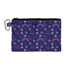 Music Stars Navy Canvas Cosmetic Bag (medium) by snowwhitegirl