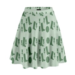 Green Boots High Waist Skirt by snowwhitegirl