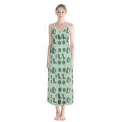 Green Boots Button Up Chiffon Maxi Dress by snowwhitegirl