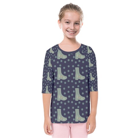 Blue Boots Kids  Quarter Sleeve Raglan Tee by snowwhitegirl