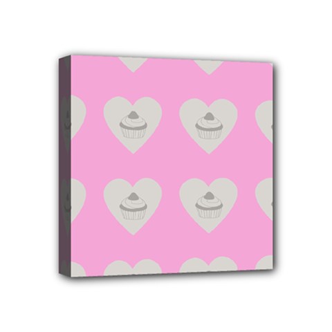 Cupcake Pink Grey Mini Canvas 4  X 4  by snowwhitegirl