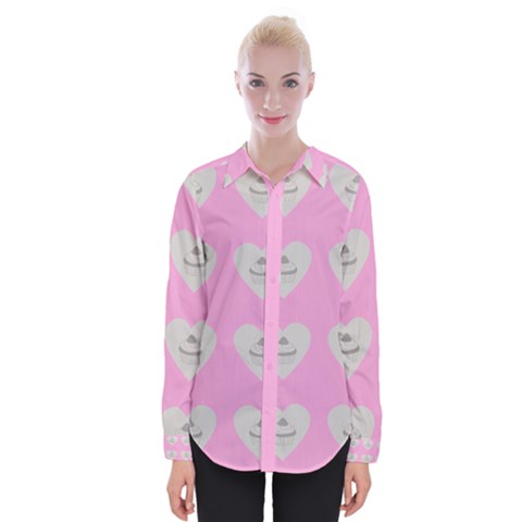 Cupcake Pink Grey Womens Long Sleeve Shirt by snowwhitegirl