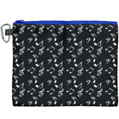 Black Music Notes Canvas Cosmetic Bag (xxxl) by snowwhitegirl