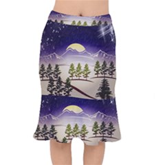 Background Christmas Snow Figure Mermaid Skirt by Nexatart