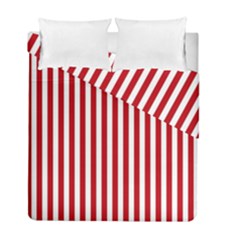 Red Stripes Duvet Cover Double Side (full/ Double Size) by jumpercat