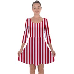 Red Stripes Quarter Sleeve Skater Dress by jumpercat