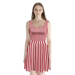 Red Stripes Split Back Mini Dress  by jumpercat