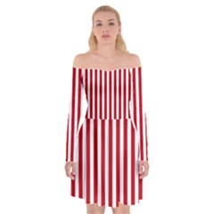 Red Stripes Off Shoulder Skater Dress by jumpercat