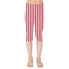 Red Stripes Kids  Capri Leggings  by jumpercat