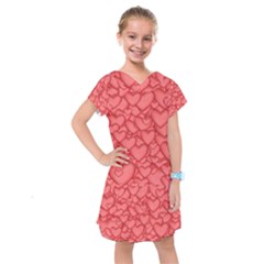 Background Hearts Love Kids  Drop Waist Dress by Nexatart