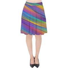 Colorful Background Velvet High Waist Skirt by Nexatart