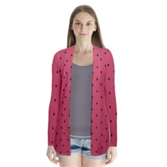 Watermelon Minimal Pattern Drape Collar Cardigan by jumpercat