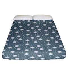 Floral Dots Blue Fitted Sheet (king Size) by snowwhitegirl