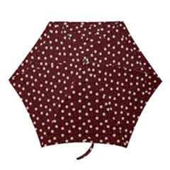 Floral Dots Maroon Mini Folding Umbrellas by snowwhitegirl