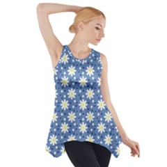 Daisy Dots Blue Side Drop Tank Tunic by snowwhitegirl