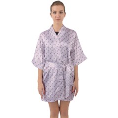 Pink Flowers Pink Quarter Sleeve Kimono Robe by snowwhitegirl