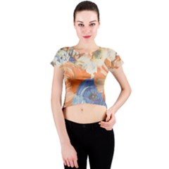 Texture Fabric Textile Detail Crew Neck Crop Top by Nexatart