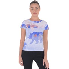 My Tribe,modern Art Short Sleeve Sports Top  by NouveauDesign