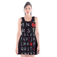 Love Alphabet Scoop Neck Skater Dress by Valentinaart