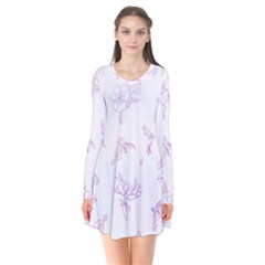 Beautiful,violet,floral,shabby Chic,pattern Flare Dress by NouveauDesign