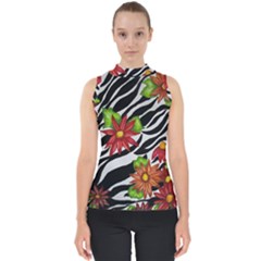 Floral Zebra Print Shell Top by dawnsiegler