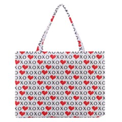 Xoxo Valentines Day Pattern Zipper Medium Tote Bag by Valentinaart