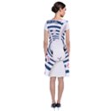 White rabbit in Wonderland Short Sleeve Front Wrap Dress View2