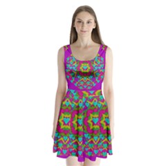 Hearts In A Mandala Scenery Of Fern Split Back Mini Dress  by pepitasart