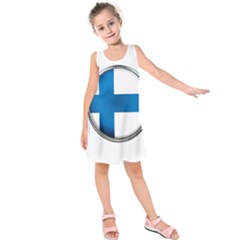 Finland Country Flag Countries Kids  Sleeveless Dress by Nexatart