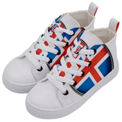 Iceland Flag Europe National Kid s Mid-top Canvas Sneakers by Nexatart