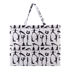 Yoga Pattern Zipper Large Tote Bag by Valentinaart