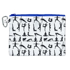 Yoga Pattern Canvas Cosmetic Bag (xl) by Valentinaart