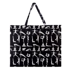 Yoga Pattern Zipper Large Tote Bag by Valentinaart