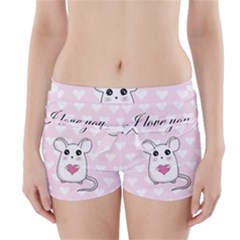 Cute Mouse - Valentines Day Boyleg Bikini Wrap Bottoms by Valentinaart