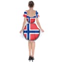 Norway Country Nation Blue Symbol Short Sleeve Bardot Dress View2