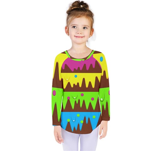 Illustration Abstract Graphic Kids  Long Sleeve Tee by Nexatart