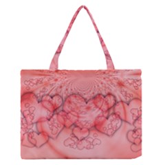 Heart Love Friendly Pattern Zipper Medium Tote Bag by Nexatart