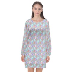 Candy Floss Pastels Long Sleeve Chiffon Shift Dress  by Chihuahua