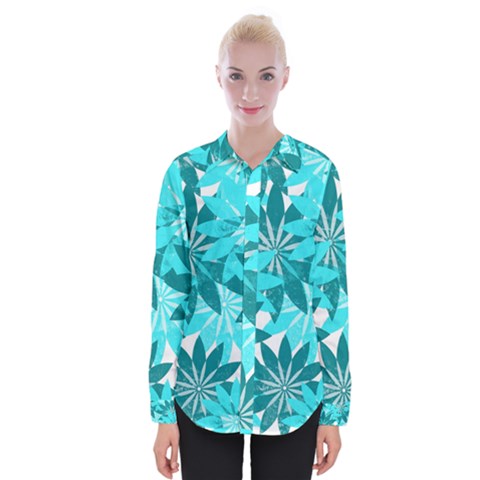 Leaves Pattern Womens Long Sleeve Shirt by berwies