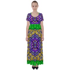 Sunshine In Mind The Season Is Decorative Fine High Waist Short Sleeve Maxi Dress by pepitasart