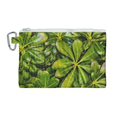 Top View Leaves Canvas Cosmetic Bag (large) by dflcprints