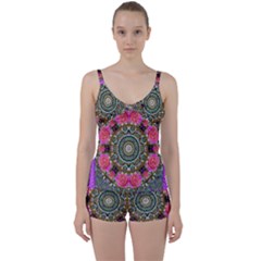 Roses In A Color Cascade Of Freedom And Peace Tie Front Two Piece Tankini by pepitasart