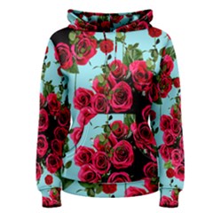 Roses Blue Women s Pullover Hoodie by snowwhitegirl