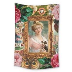 Victorian Collage Of Woman Large Tapestry by snowwhitegirl