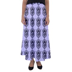 Three Women Blue Flared Maxi Skirt by snowwhitegirl