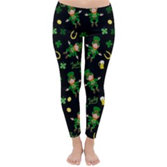 St Patricks Day Pattern Classic Winter Leggings by Valentinaart