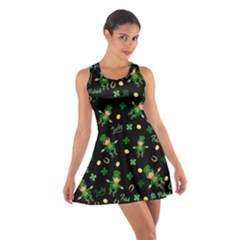 St Patricks Day Pattern Cotton Racerback Dress by Valentinaart